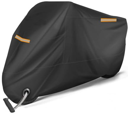 VODHXA Funda Moto Impermeable para Harley Davidson Low Rider S, Funda de Moto, Cubierta de Moto Protección, Cubierta de Motocicleta, Lona Protectora para Motocicleta para Exteriores,A Black