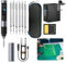 HS-02A Elektrischer Lötkolben PD/QC 100 W Tragbar Intelligente Temperaturregelung Soldering Iron Station DC9-24V Power Interface, Einstellbar, Lötkolben Set mit Einstellbar 100-450°C, Metallgehäuse
