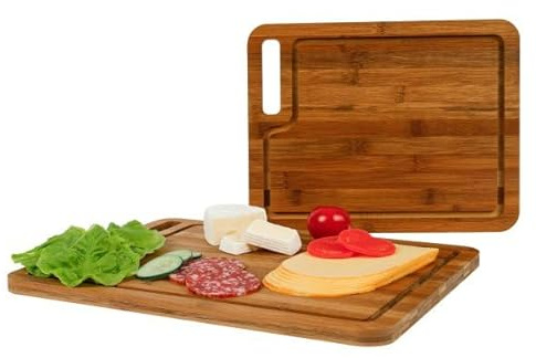 Axentia Schneidbrett Dima 2er-Set | FSC® 100% Bambus | Dunkles Holz | Robuste Qualität | Zwei Größen: 40x30x1,5 cm & 32x25x1,5 cm | Vielseitig einsetzbar | Umweltfreundlich & langlebig