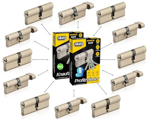 GERCAR Pro+ Juego de 24 cilindros/cerradura de barril perfil o de pomo, 24 cilindros de doble embrague, combinación libre de diferentes tamaños de cilindro con la misma llave, con 120 llaves