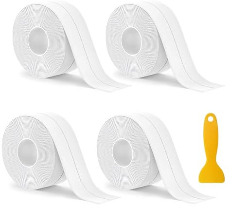 MetalNuts Cinta selladora autoadhesiva 4 rollos PVC para baño cocina baldosas fregadero