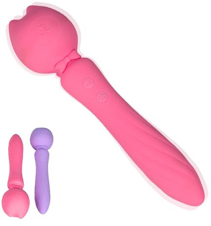 LZYLWC Magic Wand Dildo Vibrator Groß mit 10 Vibrationsmodi, Sextoysets für Damen Klitoris Vibration für Frauen, Doppelkopf Massagestäbe Erotik Sexspielzeug für Paare zu Zweit(Rosa)