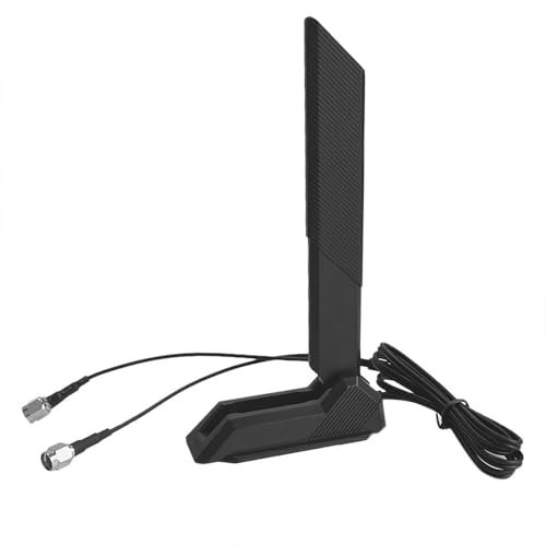 JINTAI High Gain 9dBi Tri-Band WiFi 6E Antenne mit Magnetfuß für ASUS für PC Desktop Computer - Omnidirektionale 360° Abdeckung, unterstützt 2.4GHz/5.8GHz/6GHz, Bluetooth, PCI-E Karten & WiFi 6/6E