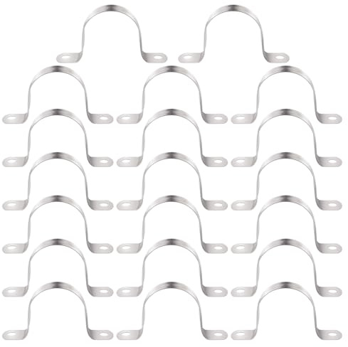 YYIGVMO 20 Stücke Ø 35mm U-Rohrschellen, 304 Edelstahl Starres Rohrband, Zweiloch Rohrschelle, Sattelschlauchschellen, für Rohre und Kabel