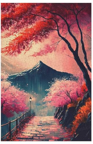 Kirschbaum Japan Kunst Holzpuzzle - Puzzle Für Erwachsene, 1000-teilige Puzzles Für Teenager Und Kinder, Herausfordernde Spiele （78×53cm）