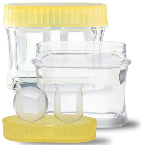 eagosion 2Pack Hard Contact Lens Protein Removal Case, Contact Lens Washer Deep Cleaning Biweekly Contact Lens Cleaner Solution Large Capacity Soaking Storage Case Removes Protein(Only for Scleral)