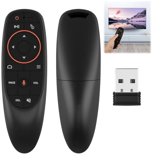 2.4GHz Wireless Air Mouse Remote with Voice Control & Gyroscope | Voice Control, Gyroscope, 2.4GHz Wireless up to 10m, USB Receiver Included, Plug & Play, for Android TV, Windows, macOS, HTPC