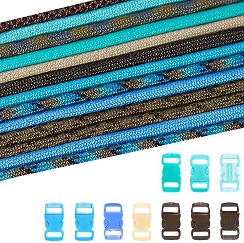 PARACORD PLANET 550lb Type III Paracord Combo Crafting Kits with Buckles