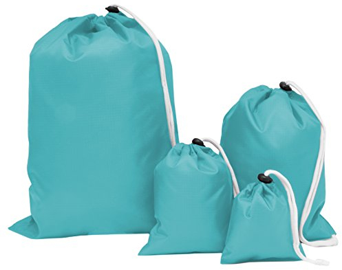 ZOLLNER 4er Set Packbeutel für Koffer, Rucksäcke, Reisetaschen UVM., Türkis