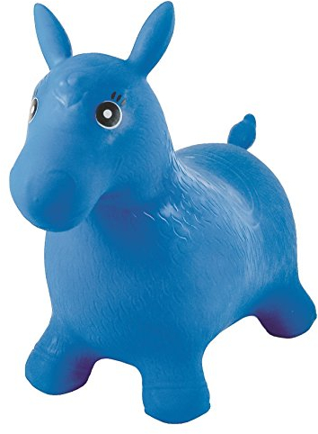 Lexibook, Poney Sauteur Gonflable, Pompe manuelle incluse, Plastique sécurisé et résistant, Bleu, BG050