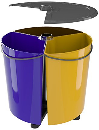 EcoBinSpin Abfalleimer für Mülltrennung mit Abdeckung Plus