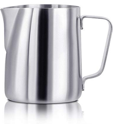 Taza de acero inoxidable de 600 ml jarras de espuma de leche de la taza de café de acero inoxidable taza con marca de medición profesional