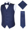 Alizeal Herren Klassische 4pc Paisley Jacquard Weste Anzug Weste Set, Dunkel Marine-M