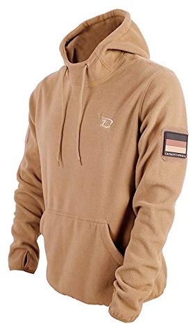 AR TACTICAL Taktischer BW Fleece Pullover mit Hoheitsabzeichen BW Hoodie mit Klett + Rubber Patch (Coyote, S)