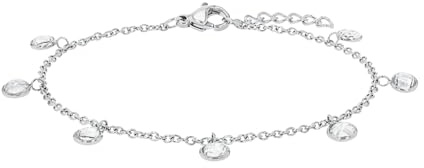 Amor Armband Edelstahl Damen Armschmuck, mit Zirkonia synth., 17+2 cm, Silber, Kommt in Schmuck Geschenk Box, 2034266