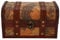 Vintage Deko Holz Schatzkiste, 18x10x10 cm Zufälliges Landkarte Klein Retro Schatztruhe Münze Piratenkiste Spielzeug Holzkiste für Kinder Schatzsuche Spiel