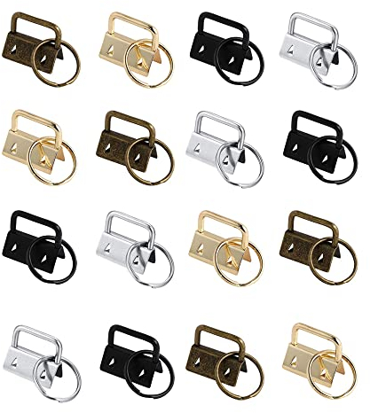 Schlüsselband Rohlinge, Wristlet Hardware, für DIY handgemachte Lanyards, Dekorationen, Je 10 Stück in 4 Farben