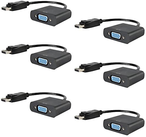 HDMI a VGA, 6 adattatori da HDMI a VGA (da maschio a femmina) per computer, desktop, laptop, PC, monitor, proiettore, HDTV, Chromebook, Raspberry Pi, Roku, Xbox e altro ancora - nero