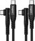 Fasgear USB C to USB C cable, 2 Pack 1m 60W Type C to Type C Right Angle 90 Degree, PD Fast Charging Charger Lead Compatible for Galaxy S22 S21 Mac-Book i-Pad Pro i-Pad Air (3ft, Black)