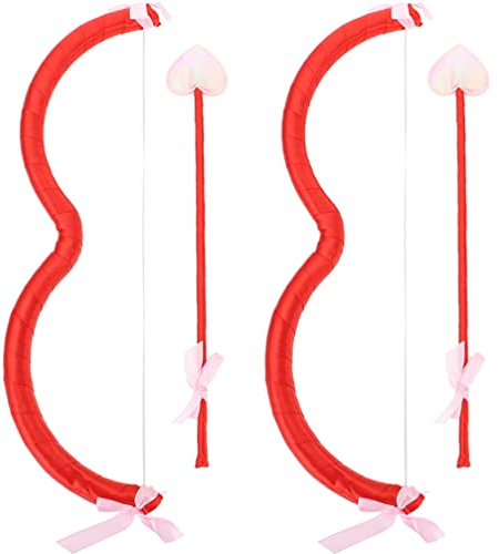 ABOOFAN 2 Set Pfeil Bogen Kostüm Kit Schaumstoff Herz Kinder Erwachsene Engel Cosplay Valentinstag Karneval Party Rollenspiel Spielzeug Damen Mädchen Fotografie Requisiten