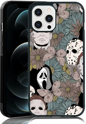 MMYAJT Horror-Blumen, gruselige Handyhülle, passend für iPhone 12 Pro Max, TPU-iPhone-Hülle, stoßfest, Ghostface, modisches Design, Handyhülle, Geschenk für Jungen, Mädchen, Männer, Frauen