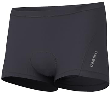 INBIKE Radunterhose Fahrradhose Herren Kurz Gepolstert Atmungsaktive Elastische Schnelltrockende Radlerhose Fahrradunterwäsche MTB Hose Unterwäsche mit Sitzpolster Schwarz