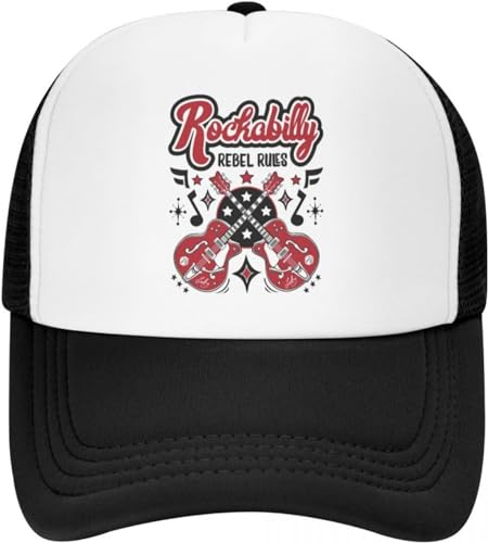 BDJYHACP Baseballkappe Snapback Sonnenhut Gitarren-Baseballkappe für Männer und Frauen LKW-Fahrer-Kappe verstellbare LKW-Kappe Sonnenschutz individueller Rock'n'Roll-Frühling