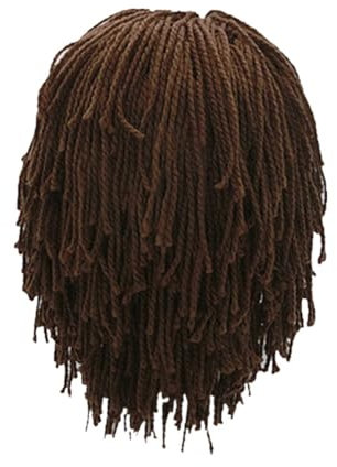 Rordigo B Wig Beanie Mützen für Herren, Hip-Hop-Mütze, einhändig gehäkelt, warme Wintermütze, Halloween, Weihnachten, Geburtstagsgeschenke, lustige Perücke für Partys