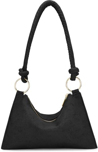 UBORSE Damen Clutch Samt Abendtasche Klein Handtasche Crossbody Schultertasche Kette Tasche Umhängetasche Mädchen für Hochzeit Party Disko - Schwarz