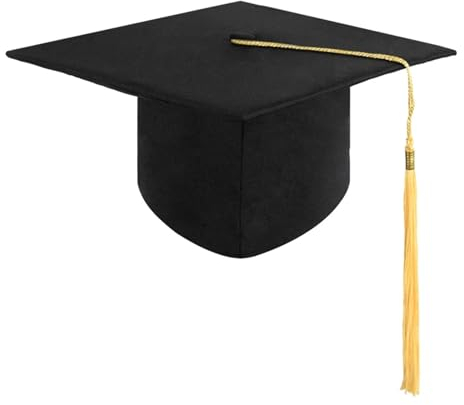 GSCLZ Doktorhut Bachelor-Abschlusskappen for Erwachsene mit Quasten, Universitäts-Bachelor-Master-Doktor-Akademische Mütze for Abschlussfeier, Party-Dekoration Graduation Hat(Color:Yellow)