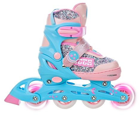 RAVEN Inline Skates Inliner für Kinder Mädchen verstellbar (Etta Blue/Pink, 30-33 (18,5cm-20,5cm))