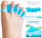Sumiwish Toe Separators & Toe Spacers - 4 Pairs (Blue and Clear) - Soft Toe Straighteners for Bent Toes - Silicone Toe Separators for Overlapping Toes, Plantar Fasciitis, Hammer Toes & Claw Toes - M