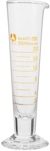 iplusmile Messzylinder Aus Dickem Glas Zum Messen Von Flüssigkeiten Im Labor Mit Sechskantbodenzylindern (Glas 20 Ml)