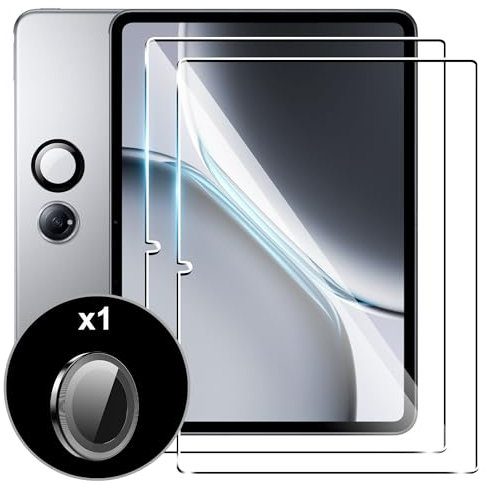 CAUHENYEE [2+1 pezzi Pellicola Vetro Temperato per Oneplus Pad 2/OPPO Pad 3 Pro,2 pezzi Pellicola Vetro Temperato + 1 pezzi di protezione per fotocamera,HD Vetro protettivo con durezza 9H
