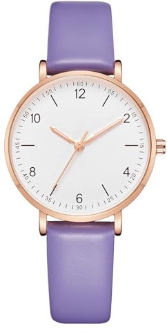 CIVO Damen Uhr Lederarmband Armbanduhr - Klassische Analog Quarz Damen Uhren Lila