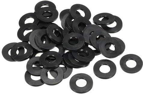 PATIKIL Joint Plat En Caoutchouc M8, 120 Pièces 8mm DI 18mm DE 1.5mm Épaisseur Joint D'Étanchéité Espaceur Pour Robinet Tuyau Raccord Boulon, Noir