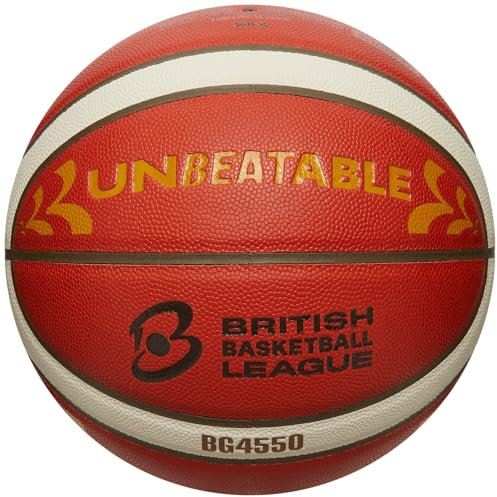 Molten Basketball, unschlagbarer B6G4550, offizieller BBL British Basketball League Matchball, Verbundleder, Innenbereich, Größe 6, für Jungen im Alter von 12–14 Jahren, Mädchen ab 14 Jahren und