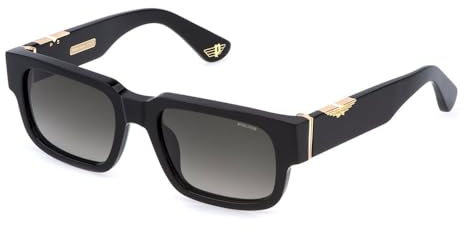 Police Herren Origins Maxi 1 Sonnenbrille, schwarz (Shiny Black), 54/20/145