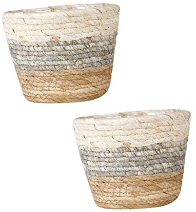 SEWOART 8 STK Blumenkorb Korb Für Pflanze Rattankorb Geflochtene Pflanze Strohblumen Körbe Für Blumenmädchen Geflochtene Pflanzentöpfe Blumentopfkorb Geflochtene Körbe Für Gras