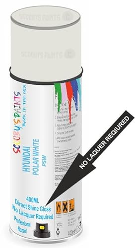 Direct Gloss Aerosol Spray Paint For Hyundai Polar White Code: Psw No Lacquer Required