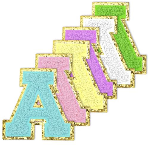 6 Stück Alphabet A Aufnäher Selbstklebende-Chenille-Buchstaben Aufkleber Kleidung Frottee Groß A Sticker zum Aufkleben Aufnähen für Schuhe Kleider Hüte Socken Jeans DIY Zubehör Waschbare