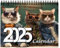 ZITUZY 2025 Stylish Cats Calendar, Katzen Wandkalender 2025, Spiral Bound Hanging Calendar, für Katzenliebhaber, Familie, Freunde