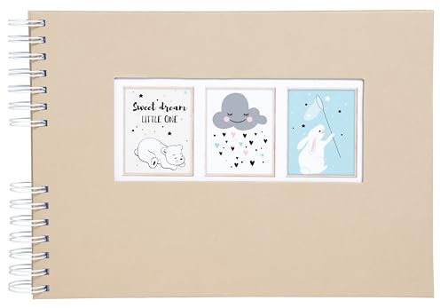 EXACOMPTA Scrapbooking-Set, Fotoalbum mit Spiralbindung, 50 Seiten weiß, 32x22 cm + Stifte, Sticker, Schablonen, Fotoecken: Scrapbooking