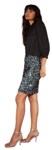 Dorothy Perkins Velvet Sequin Mini Skirt, 12, Turquoise