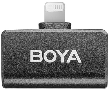 BOYA Omic-D Kabelloser Lavaliermikrofon-Empfänger, Mikrofon-Empfänger für iOS-Geräte mit Lightning-Schnittstelle
