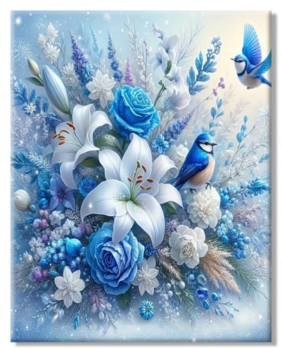 77iiAii Diamond Painting Erwachsene, Diamant Painting Bilder Blumen 5d Diamond-Painting Diy Mosaikherstellung Bastelset Erwachsene und Anfänger für Haus Wanddeko 30x40cm