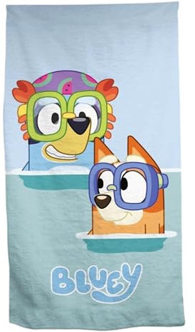 Aymax Bluey Kinder Handtuch Badetuch Strandtuch Duschtuch für Mädchen und Jungen Polyester 70x140 cm