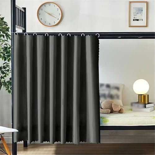 HAJHI 1 Stück Schlafsaal Bettvorhang Hochbett Trennwand-Schutz Bett Vorhang Verdunkelung Sichtschutz Polyester Vorhang Hochbett mit Seil Hängeschnalle Staubdicht(2 * 1.1m,Gray)