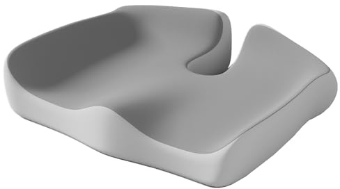 inaepeak Memory Foam Sitzkissen, Ergonomisches Sitzkissen für Bürostuhl und Autositz, Atmungsaktiver Netzbezug, Waschbar & rutschfest, Grau