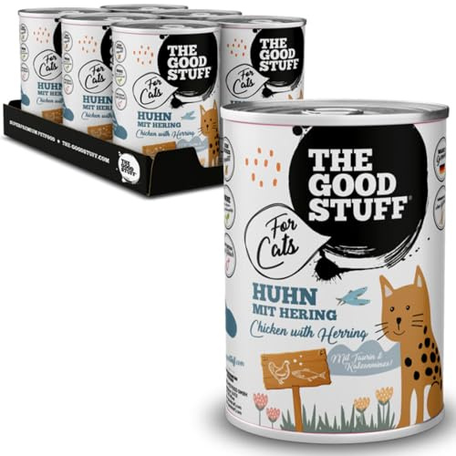 THE GOODSTUFF for Cats Huhn mit Hering 6x400g | Katzenfutter Nass | Katzenfutter Nass mit 50% Huhn & 24% Hering | Katzenfutter Nass Dose ohne Getreide & Zucker | Hochwertiges Alleinfutter